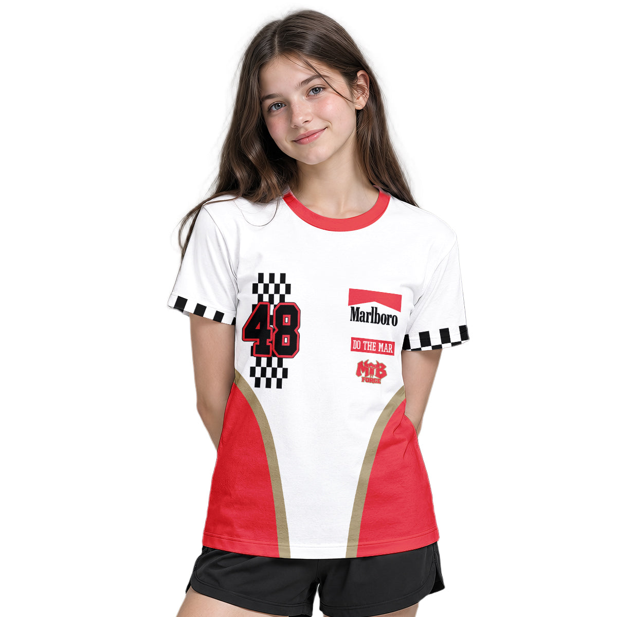 Marlboro Racing 48 Youth Short Sleeve Motocross Jersey – Girl Lifestyle View