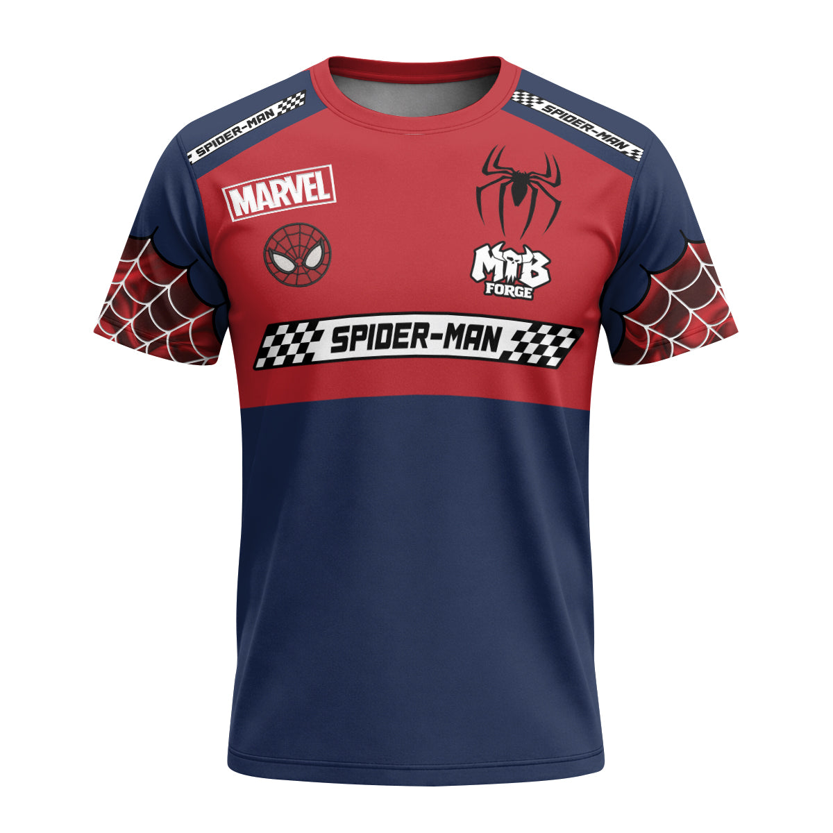 Marvel Spider-Man Youth Short Sleeve Mountain Bike Jersey – Front View Mockup