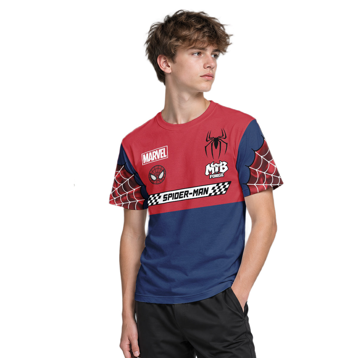 Marvel Spider-Man Youth Short Sleeve Mountain Bike Jersey – Boy Lifestyle View