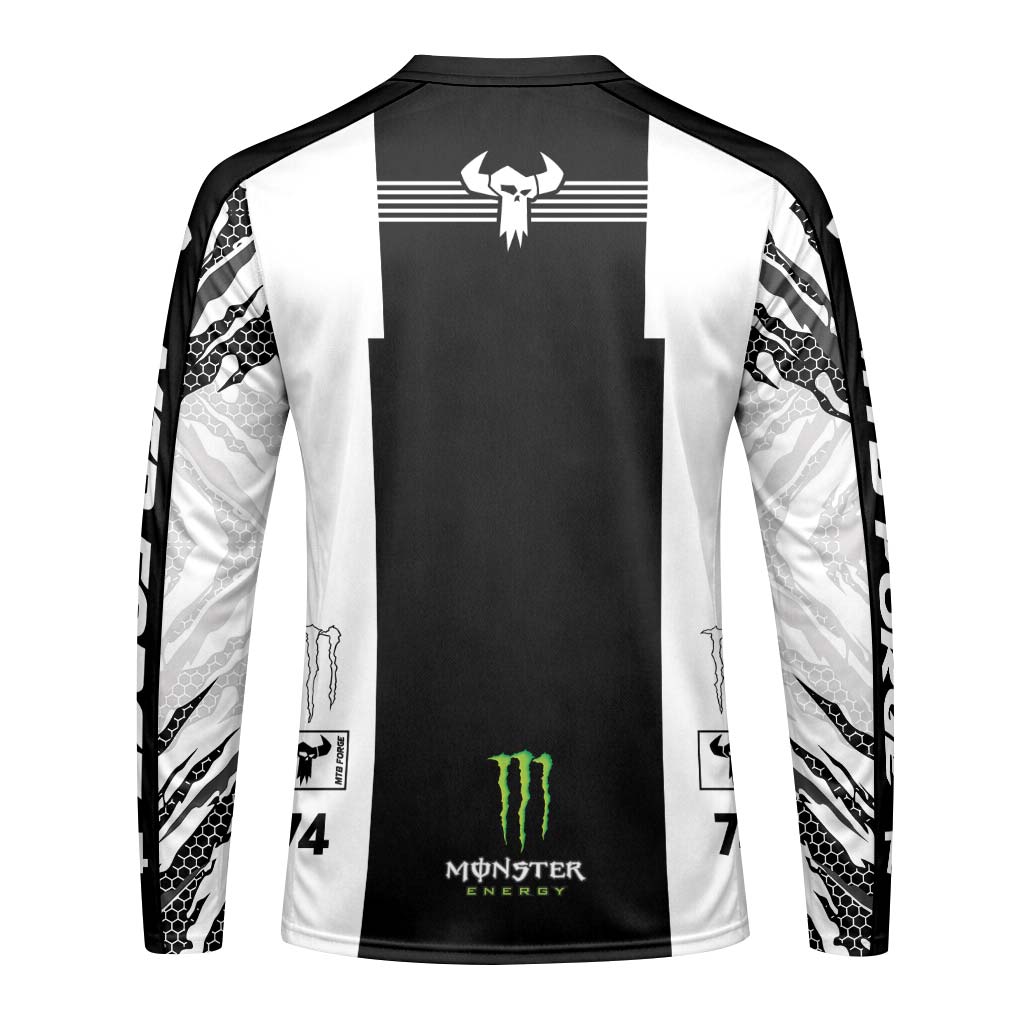 Monster Energy Fox 74 Downhill MTB Jersey | Monster Energy MTB Jersey - back view mockup