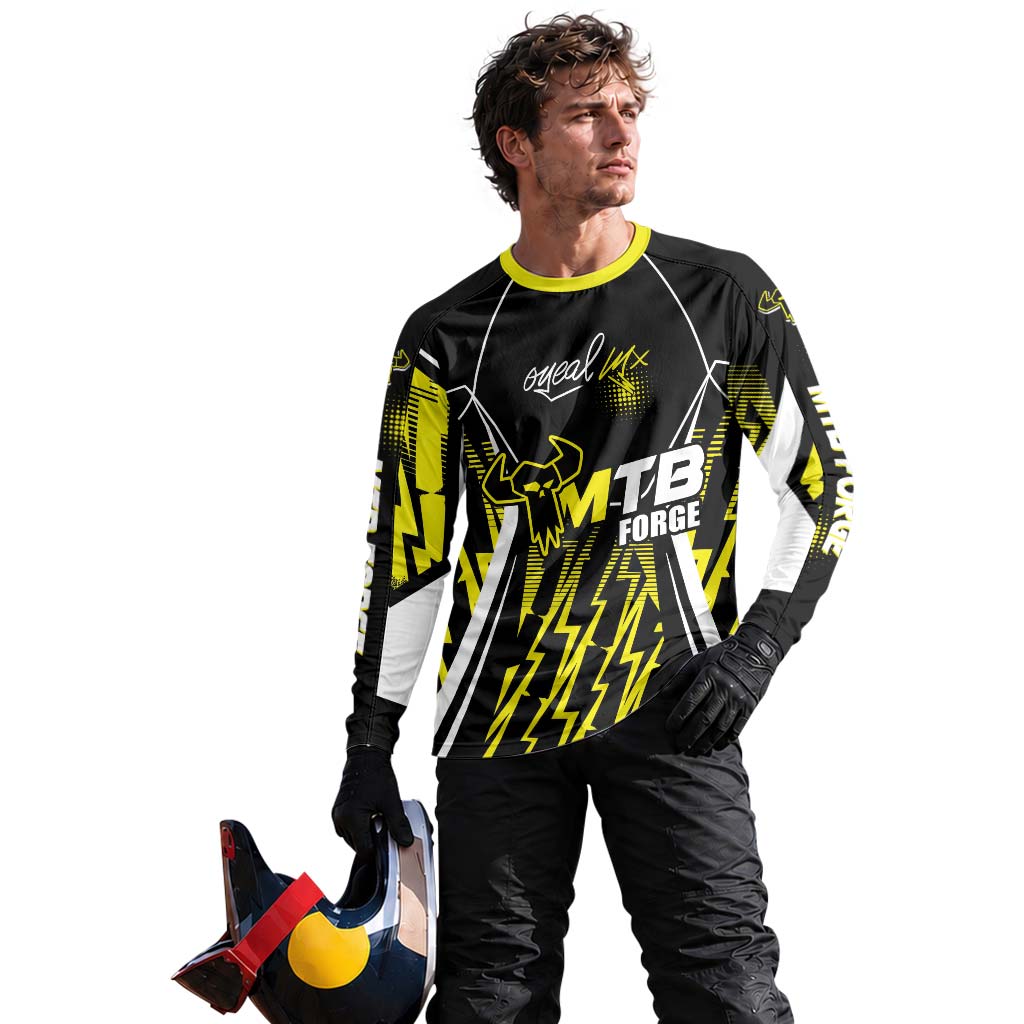 MTB Forge Racing Black Yellow Long Sleeve Motocross Jersey