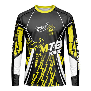 MTB Forge Racing Black Yellow Long Sleeve Motocross Jersey