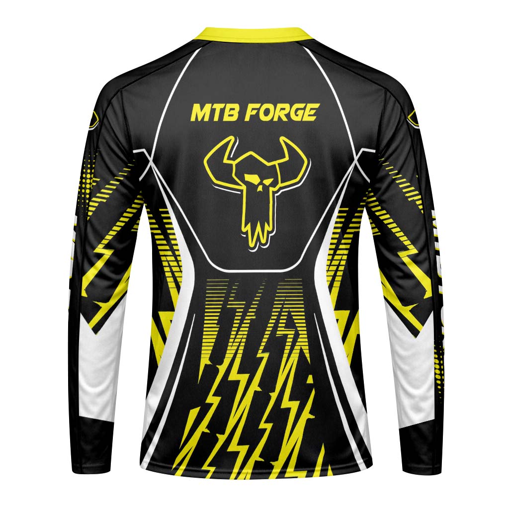 MTB Forge Racing Black Yellow Long Sleeve Motocross Jersey