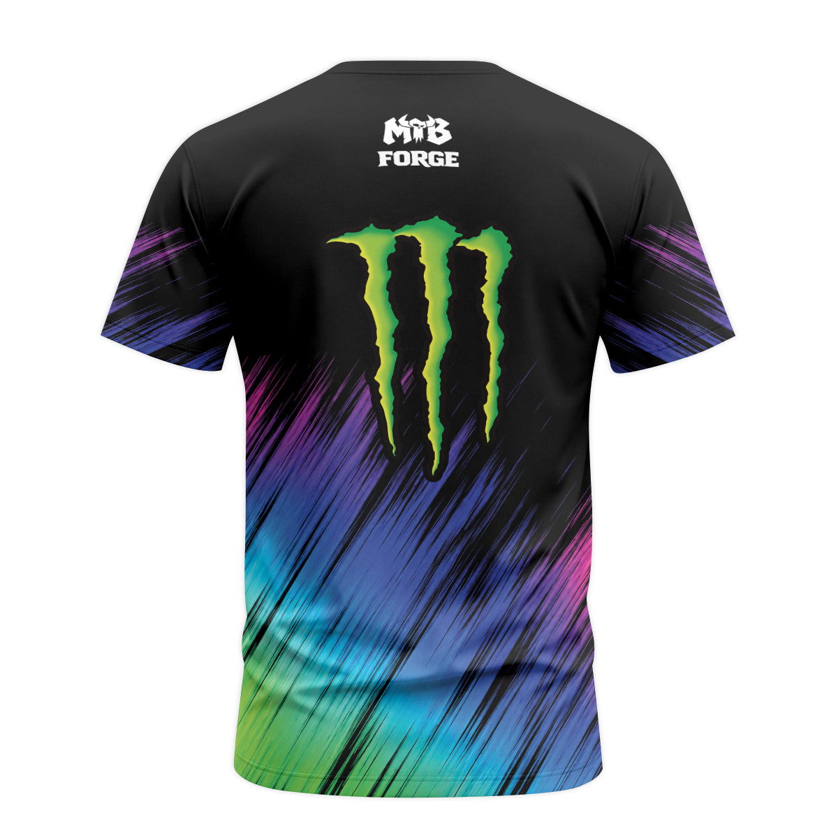 Monster Energy Pro Circuit Fox Neon Multicolor Short Sleeve Motocross Jersey - back view mockup