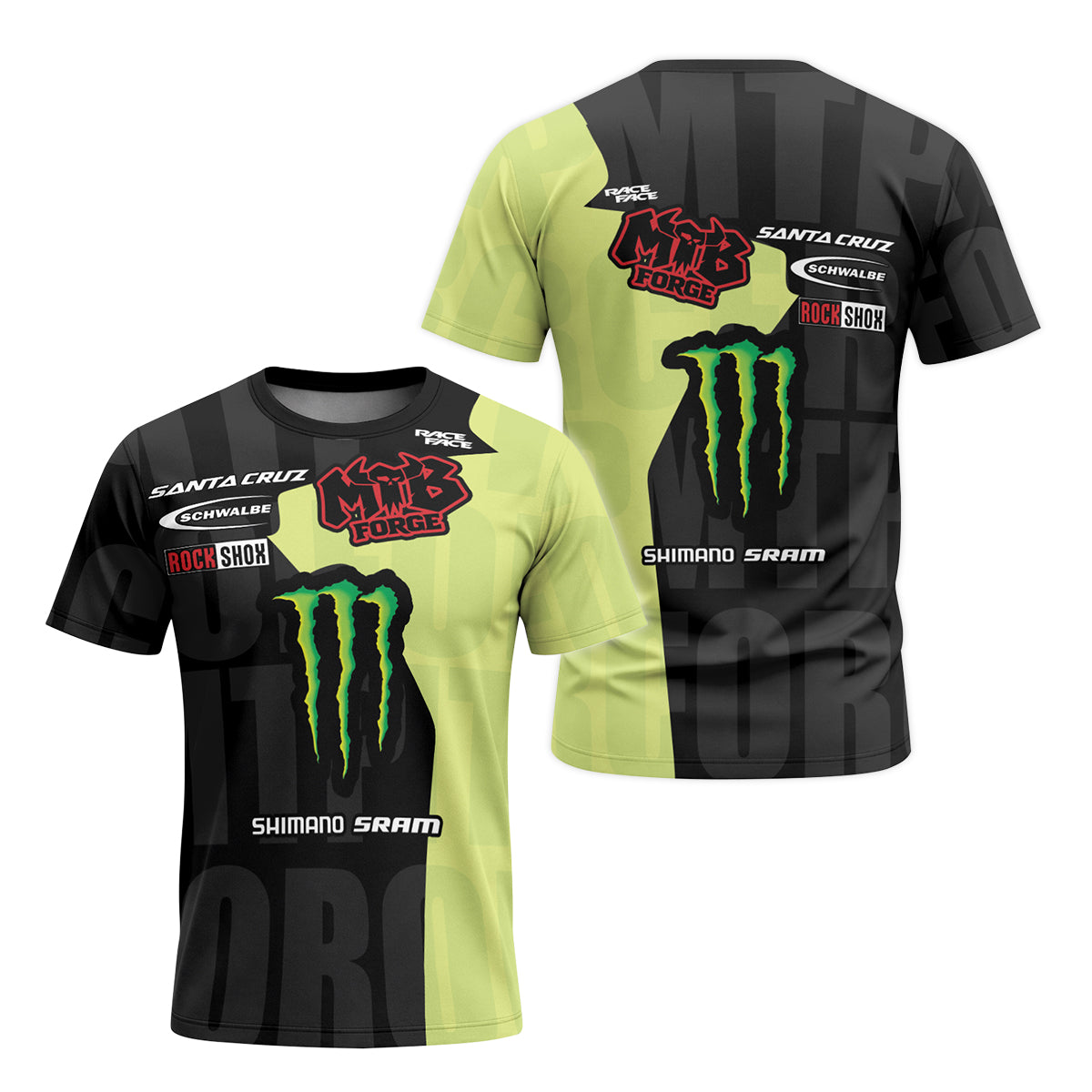 Monster Energy Santa Cruz Race T-Shirt | Monster Energy MTB T-Shirt - front and back view