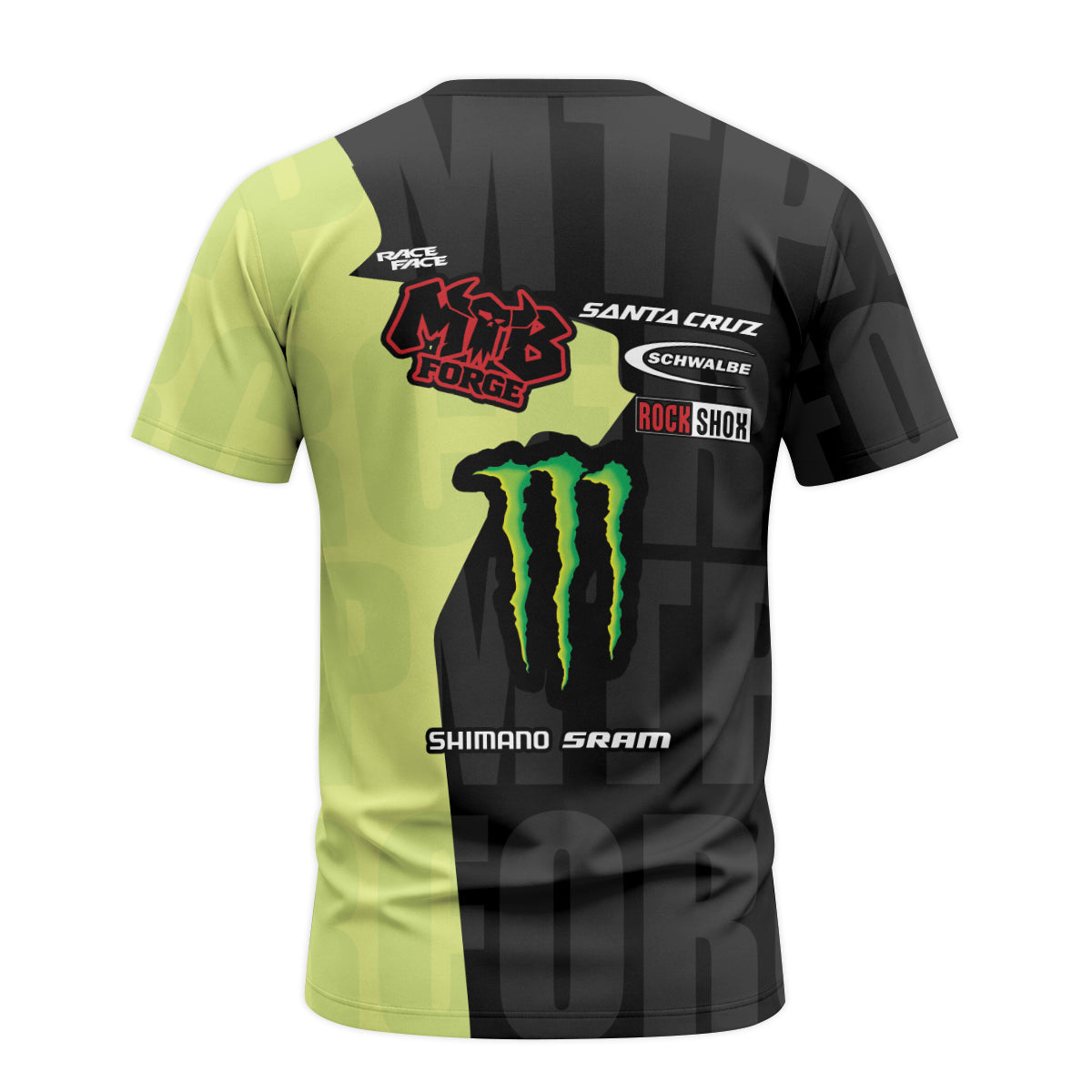 Monster Energy Santa Cruz Race T-Shirt | Monster Energy MTB T-Shirt - back view mockup