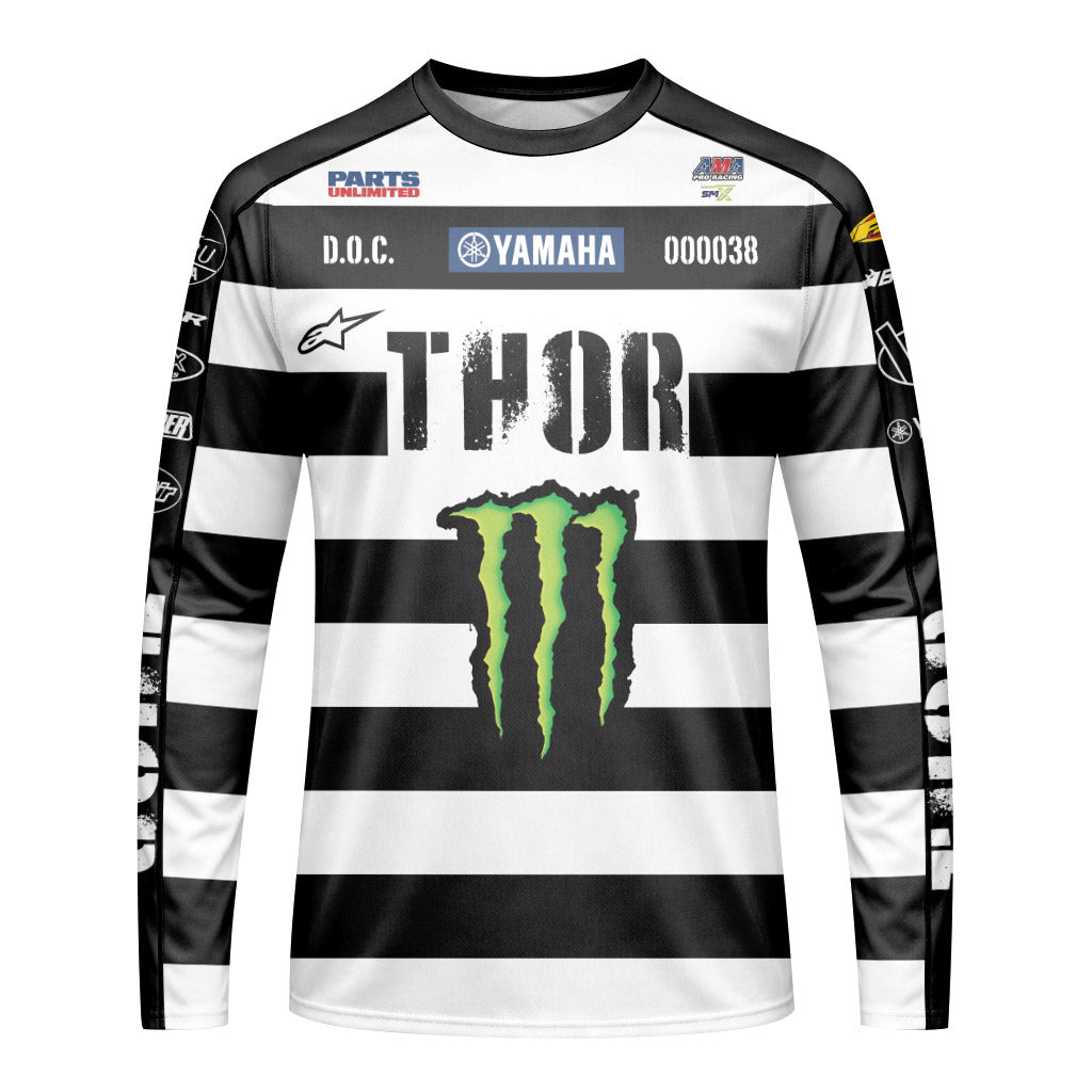 Monster Energy Thor Haiden Deegan 38 Long Sleeve Motocross Jersey - front view mockup