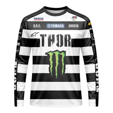Monster Energy Thor Haiden Deegan 38 Long Sleeve Motocross Jersey - front view mockup