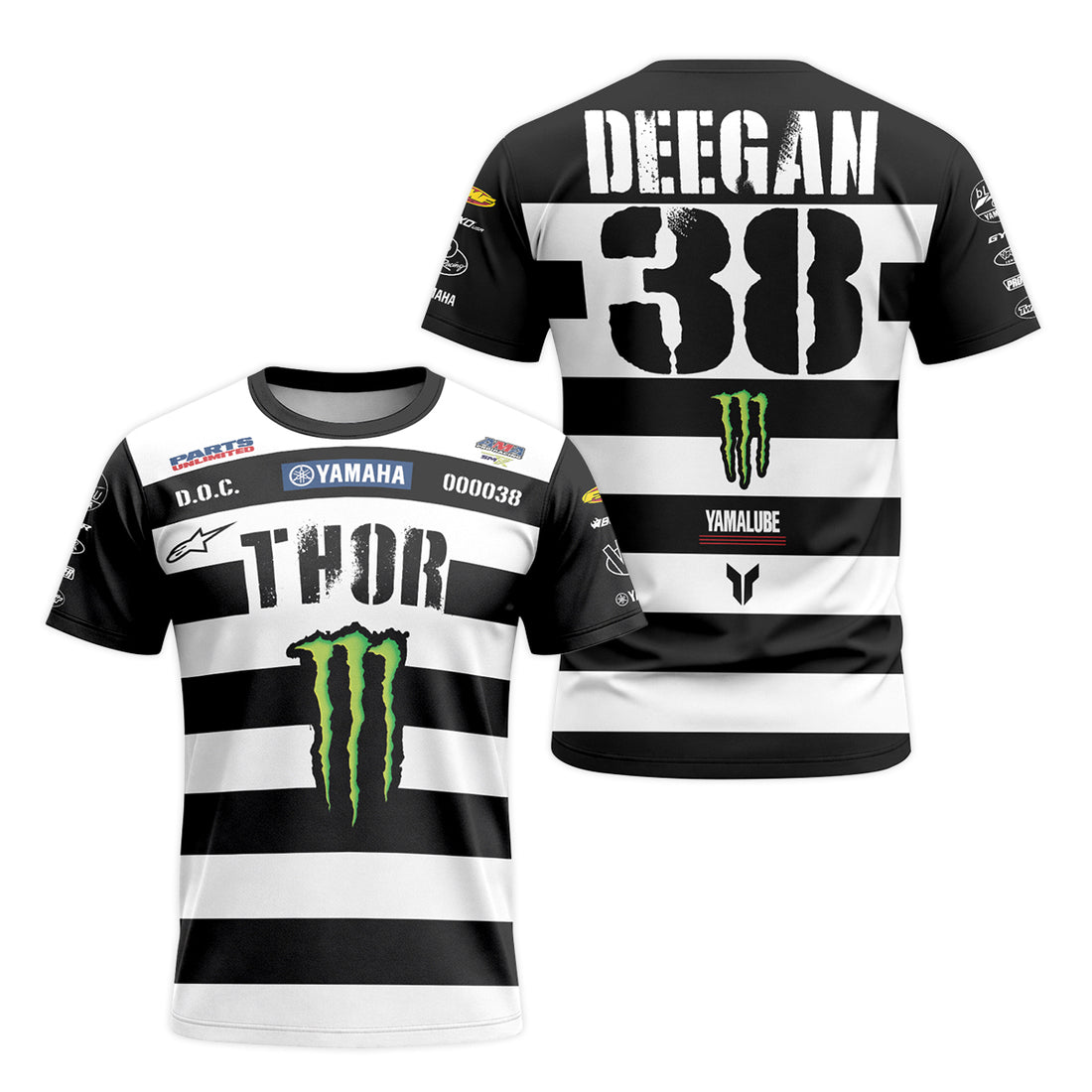 Monster Energy Thor Haiden Deegan 38 Short Sleeve Motocross Jersey - front and back view