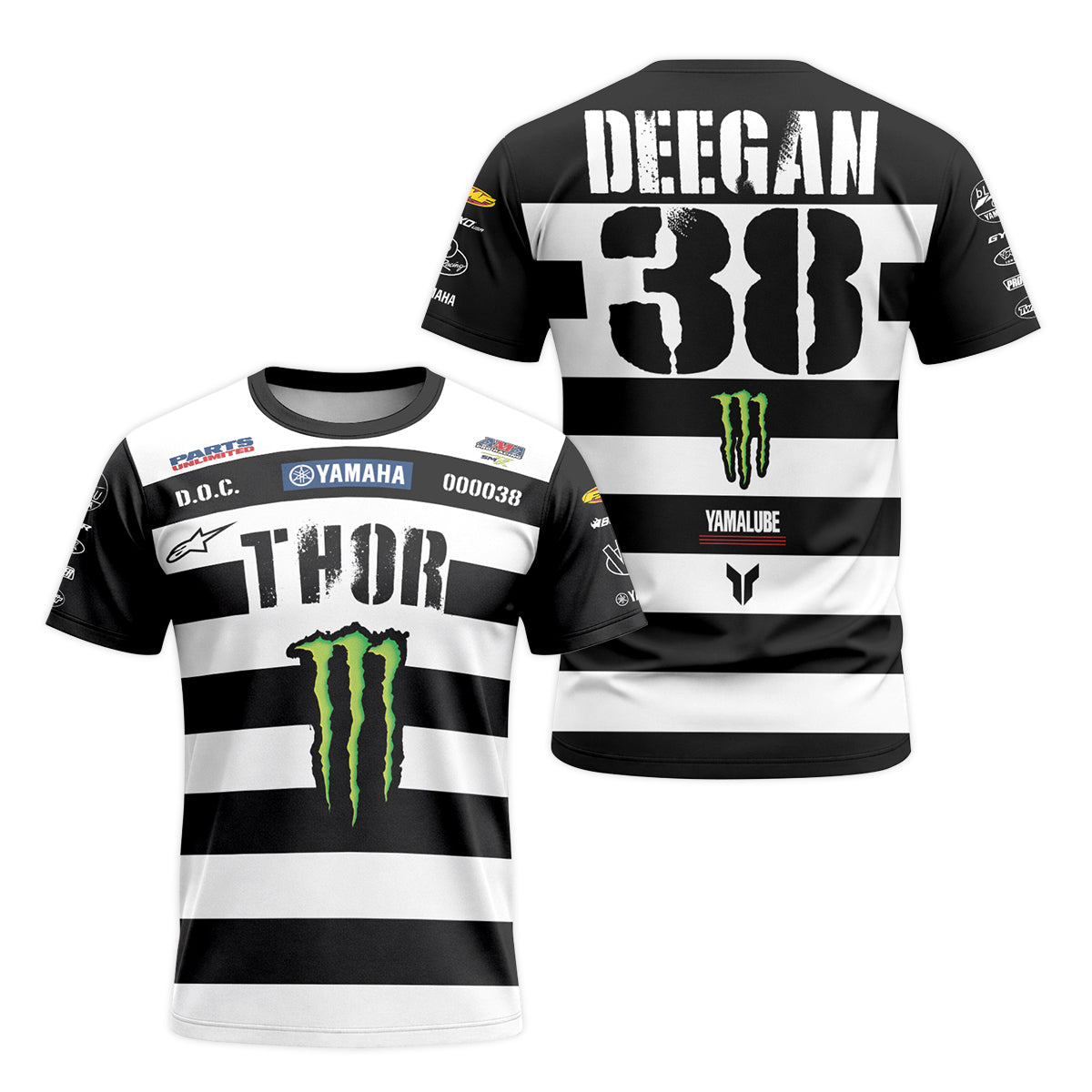Monster Energy Thor Haiden Deegan 38 Short Sleeve Motocross Jersey - front and back view