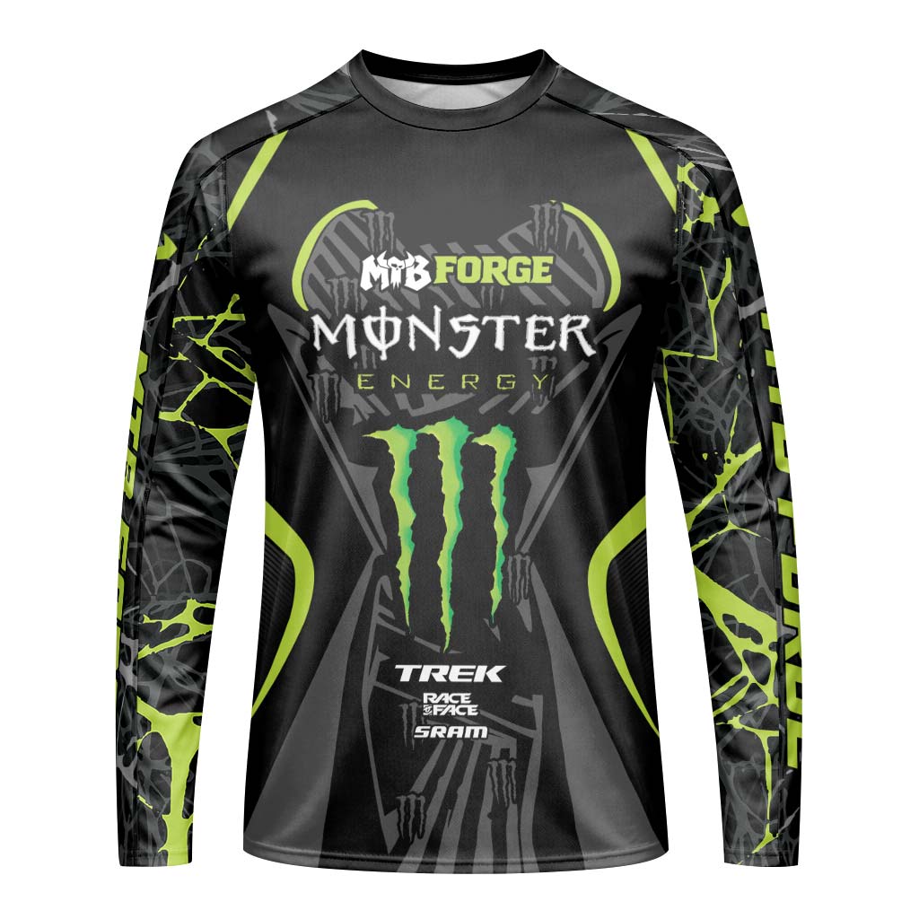 Monster Energy Trek Toxic Green Downhill Jersey | Trek MTB Jersey - front view mockup