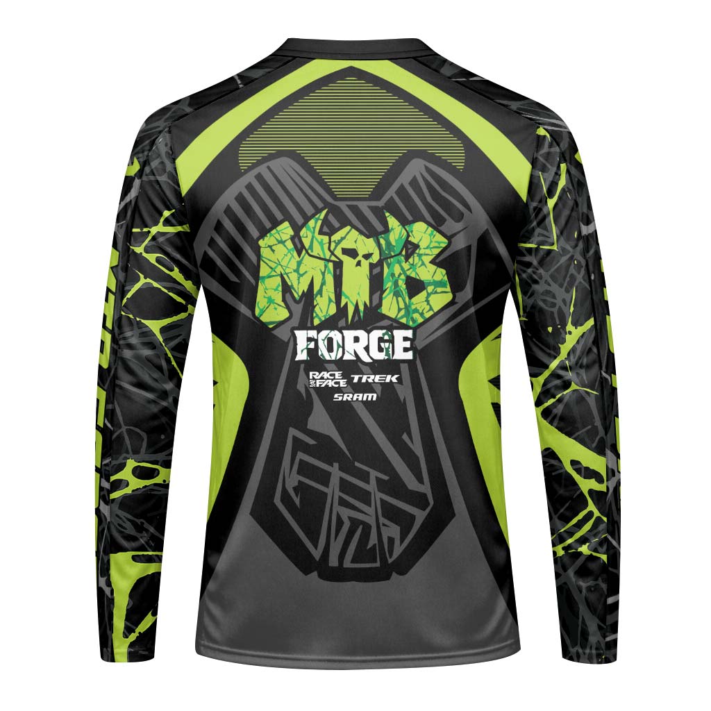 Monster Energy Trek Toxic Green Downhill Jersey | Trek MTB Jersey - back view mockup