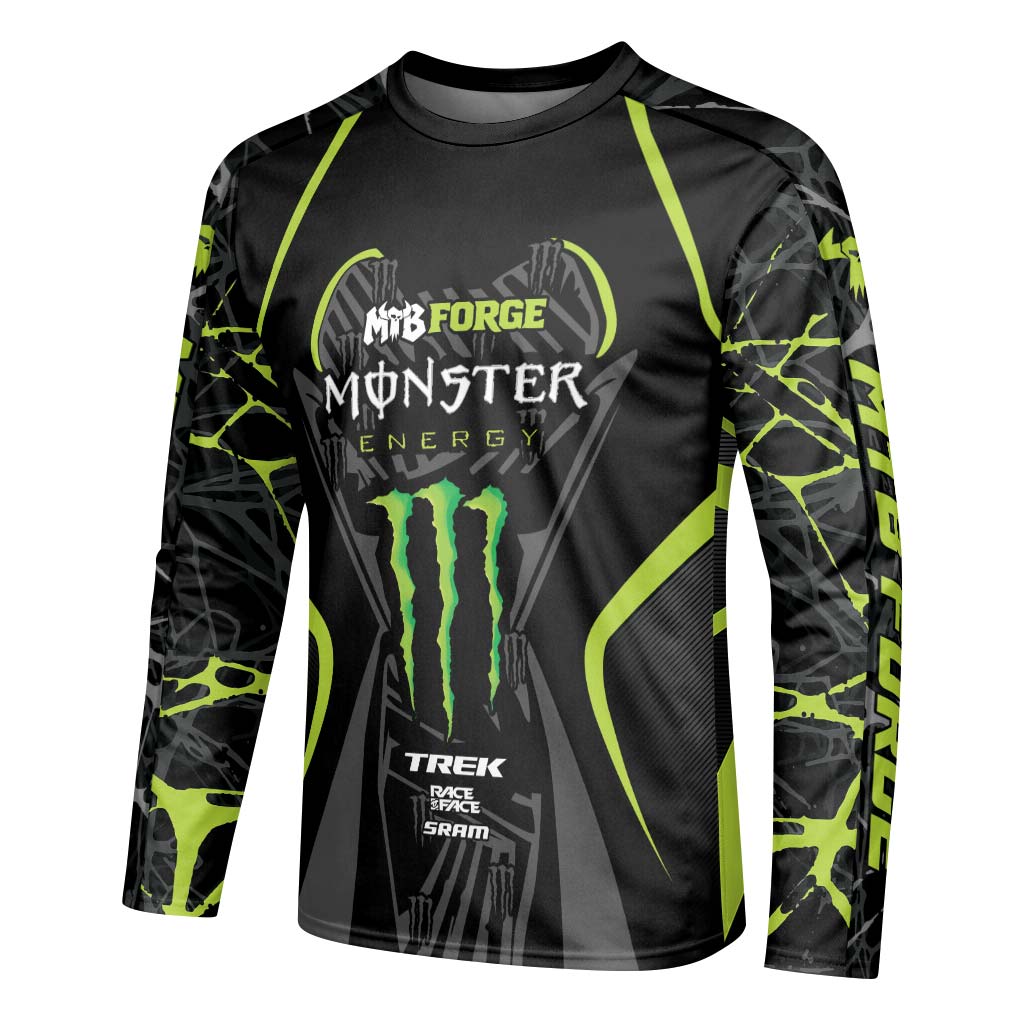 Monster Energy Trek Toxic Green Downhill Jersey | Trek MTB Jersey - left side mockup