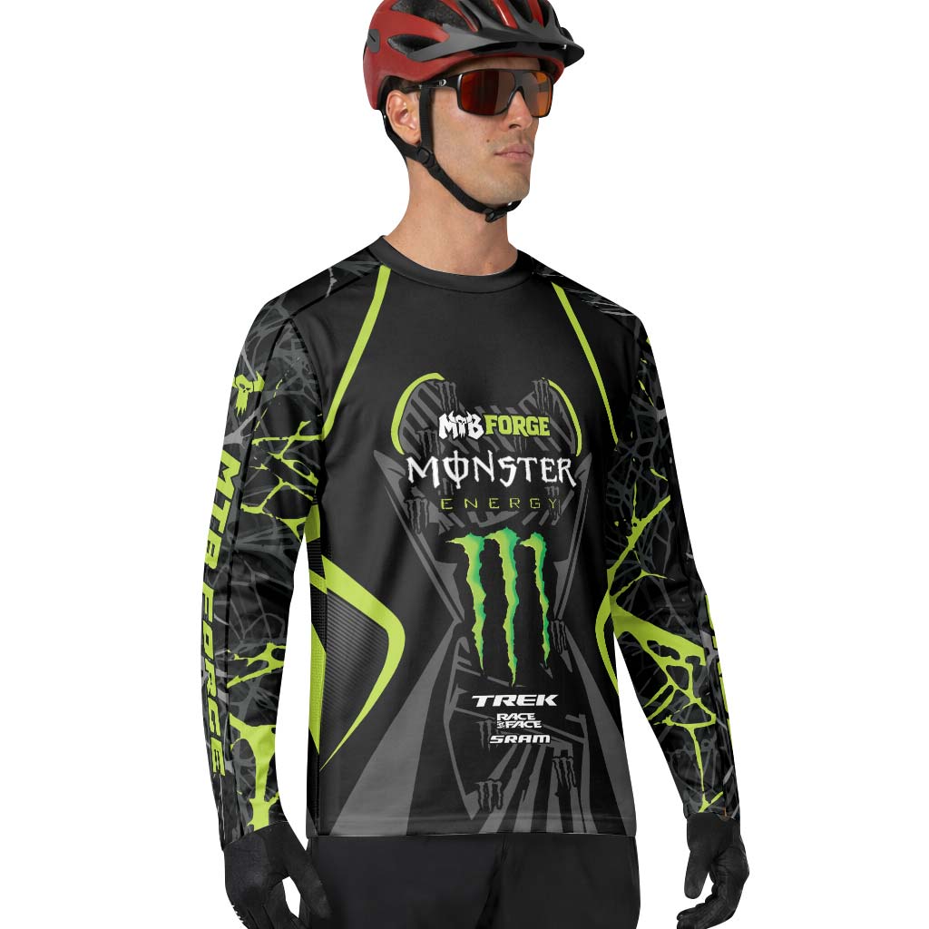 Monster Energy Trek Toxic Green Downhill Jersey | Trek MTB Jersey - lifestyle view