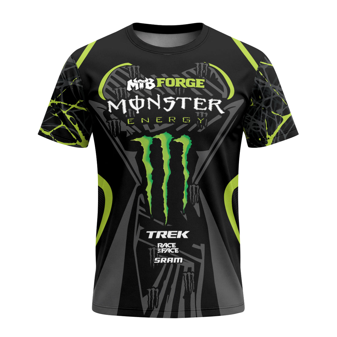 Monster Energy Trek Toxic Green Race T-Shirt | Monster Energy Race TEE - front and back view