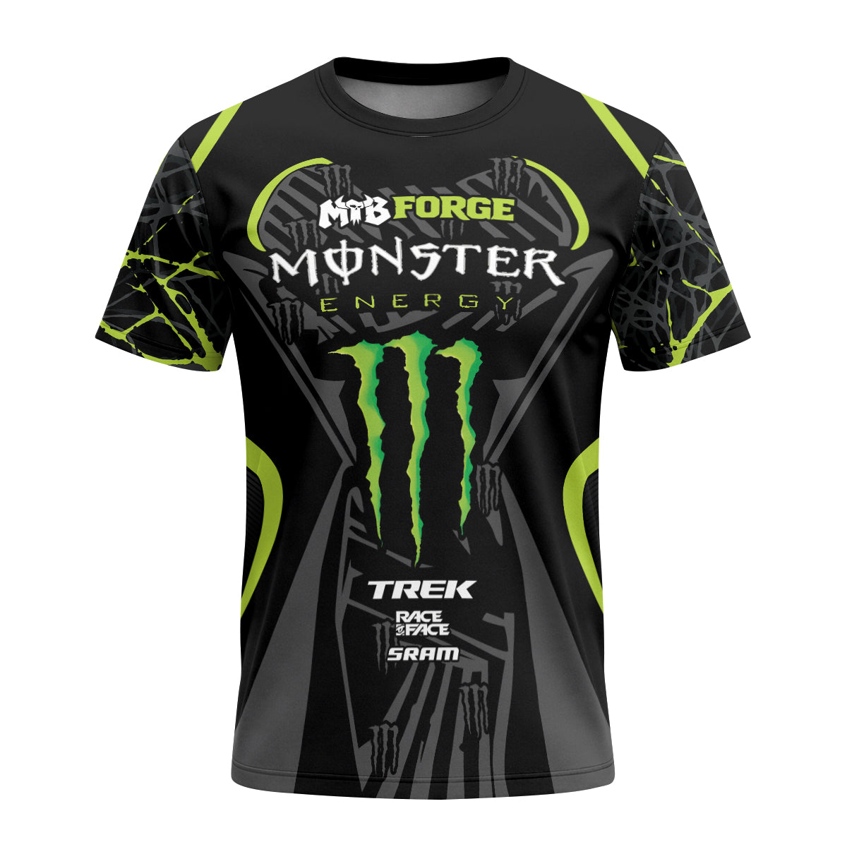 Monster Energy Trek Toxic Green Race T-Shirt | Monster Energy Race TEE - front view mockup