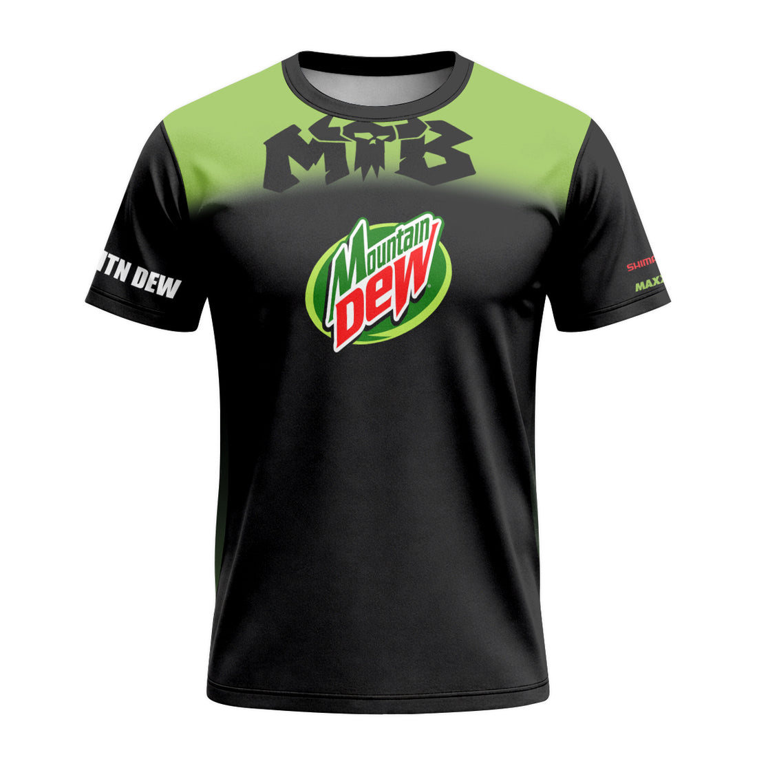 Mountain Dew Black Green Gradient Short Sleeve Mountain Bike Jersey – Front and Back View
