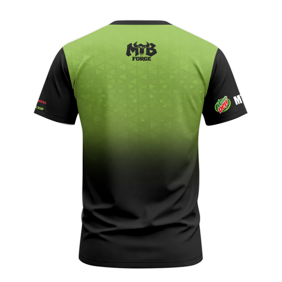 Mountain Dew Black Green Gradient Short Sleeve Mountain Bike Jersey – Back View Mockup