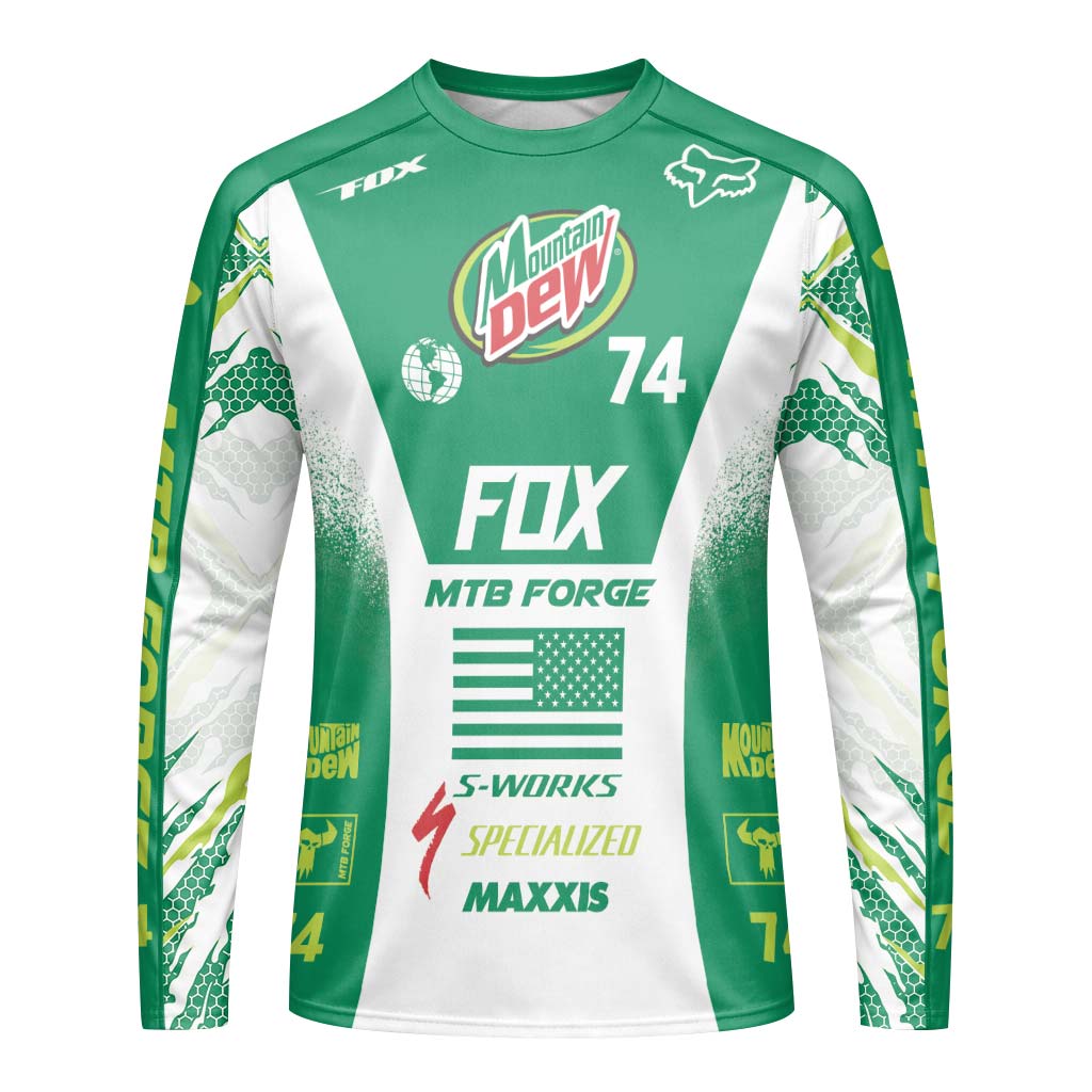 Mountain Dew Fox 74 Downhill MTB Jersey | Mountain Dew MTB Jersey - front view mockup