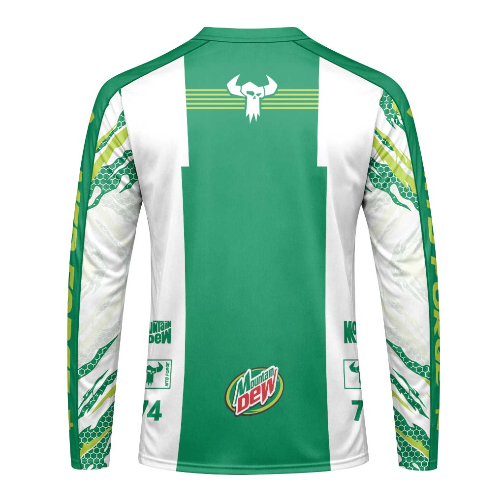 Mountain Dew Fox 74 Downhill MTB Jersey | Mountain Dew MTB Jersey - back view mockup