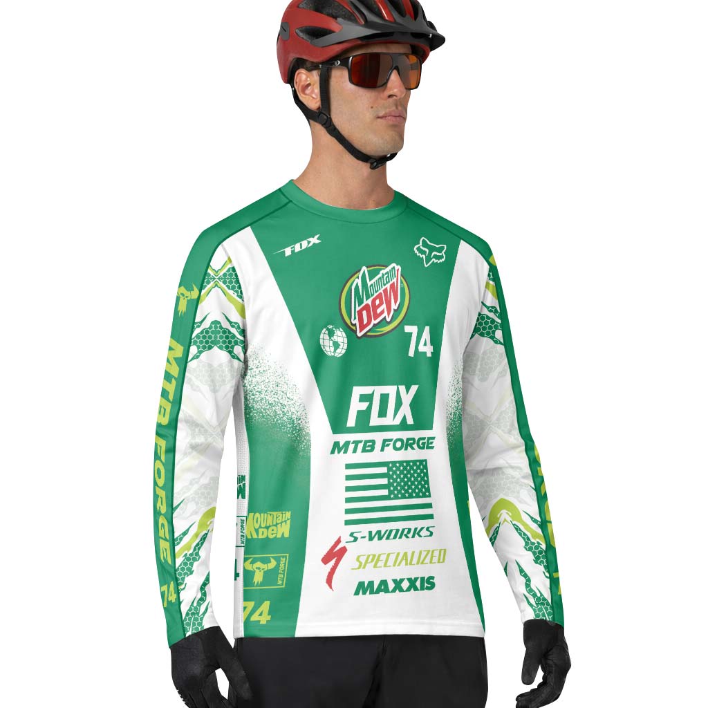 Mountain Dew Fox 74 Downhill MTB Jersey | Mountain Dew MTB Jersey - lifestyle view