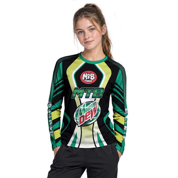 Mountain Dew MTB Retro Youth Long Sleeve Mountain Bike Jersey – Girl Lifestyle View