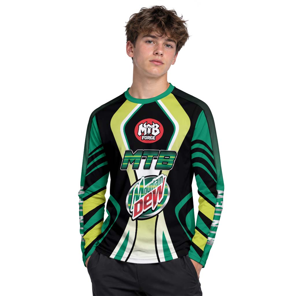 Mountain Dew MTB Retro Youth Long Sleeve Mountain Bike Jersey – Boy Lifestyle View