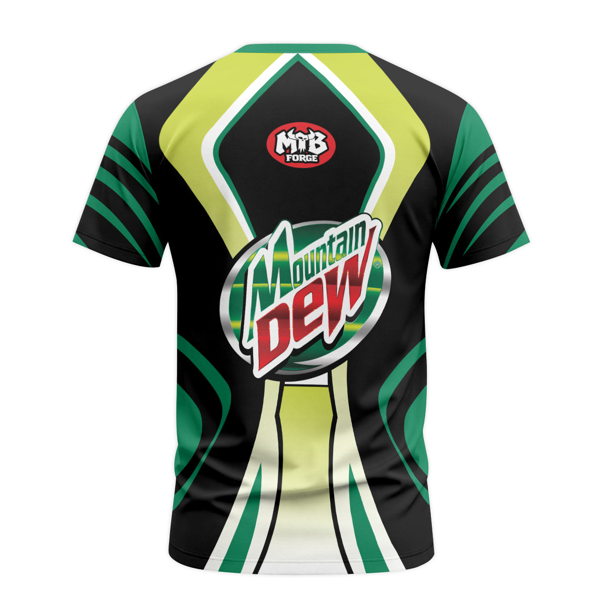 Mountain Dew MTB Retro Youth Short Sleeve Mountain Bike Jersey – Back View Mockup