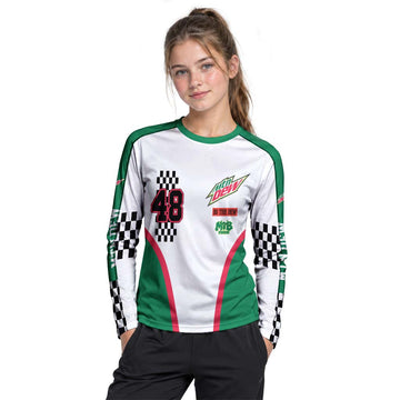 Mountain Dew Racing 48 Youth Long Sleeve Motocross Jersey – Girl Lifestyle View