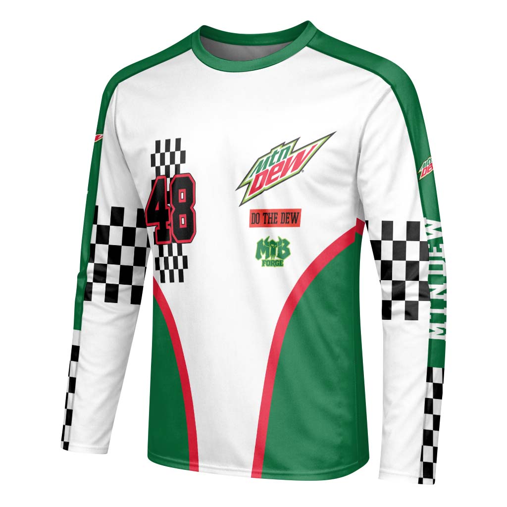 Mountain Dew Racing 48 Youth Long Sleeve Motocross Jersey – Left Side View Mockup