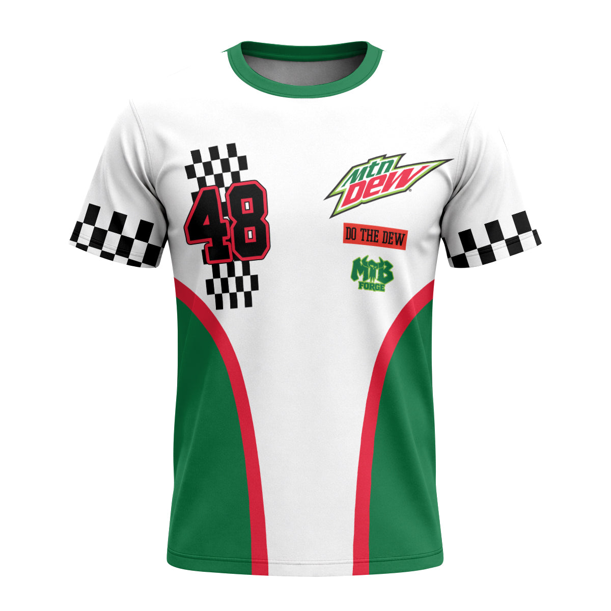 Mountain Dew Racing 48 Youth Short Sleeve Motocross Jersey – Front View Mockup