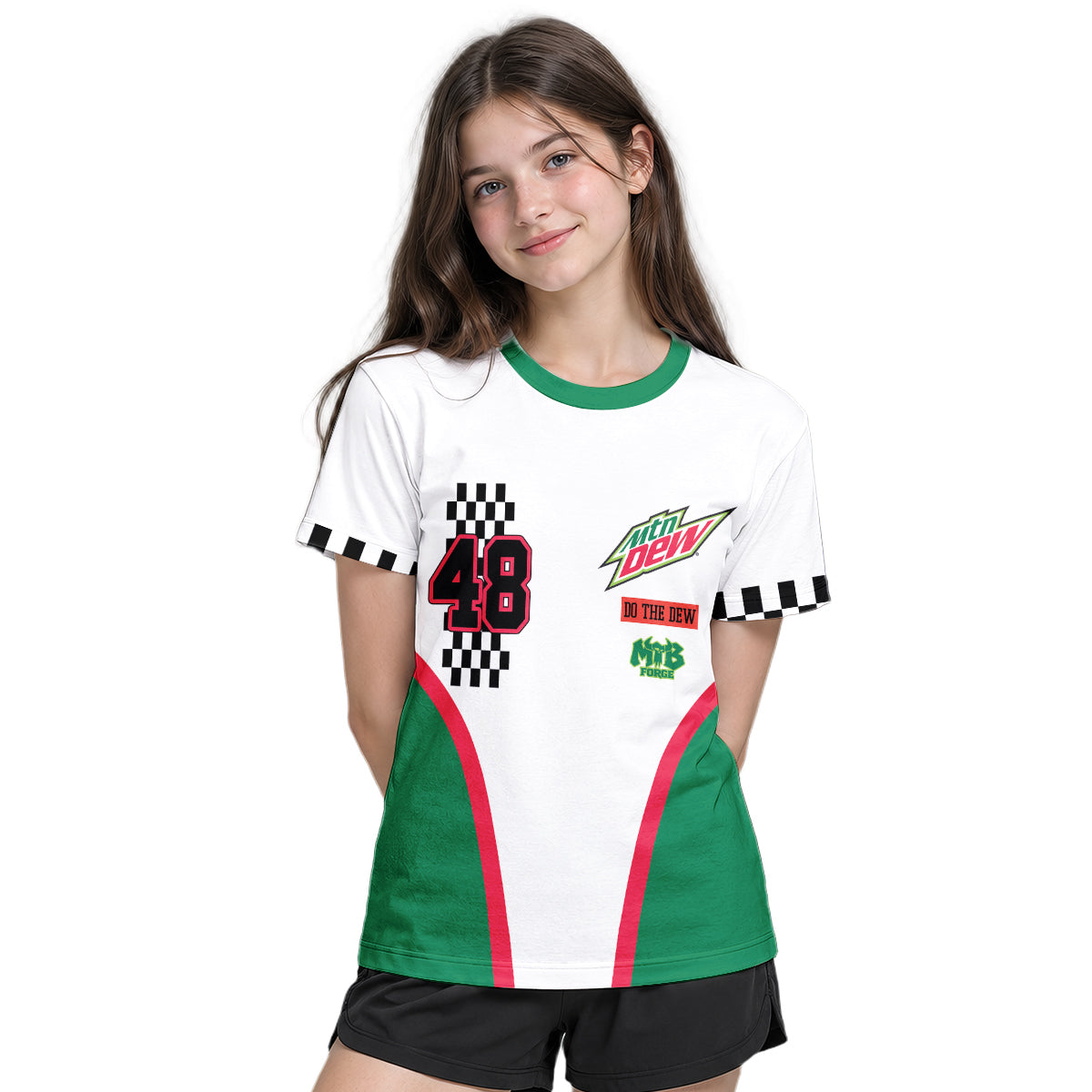 Mountain Dew Racing 48 Youth Short Sleeve Motocross Jersey – Girl Lifestyle View