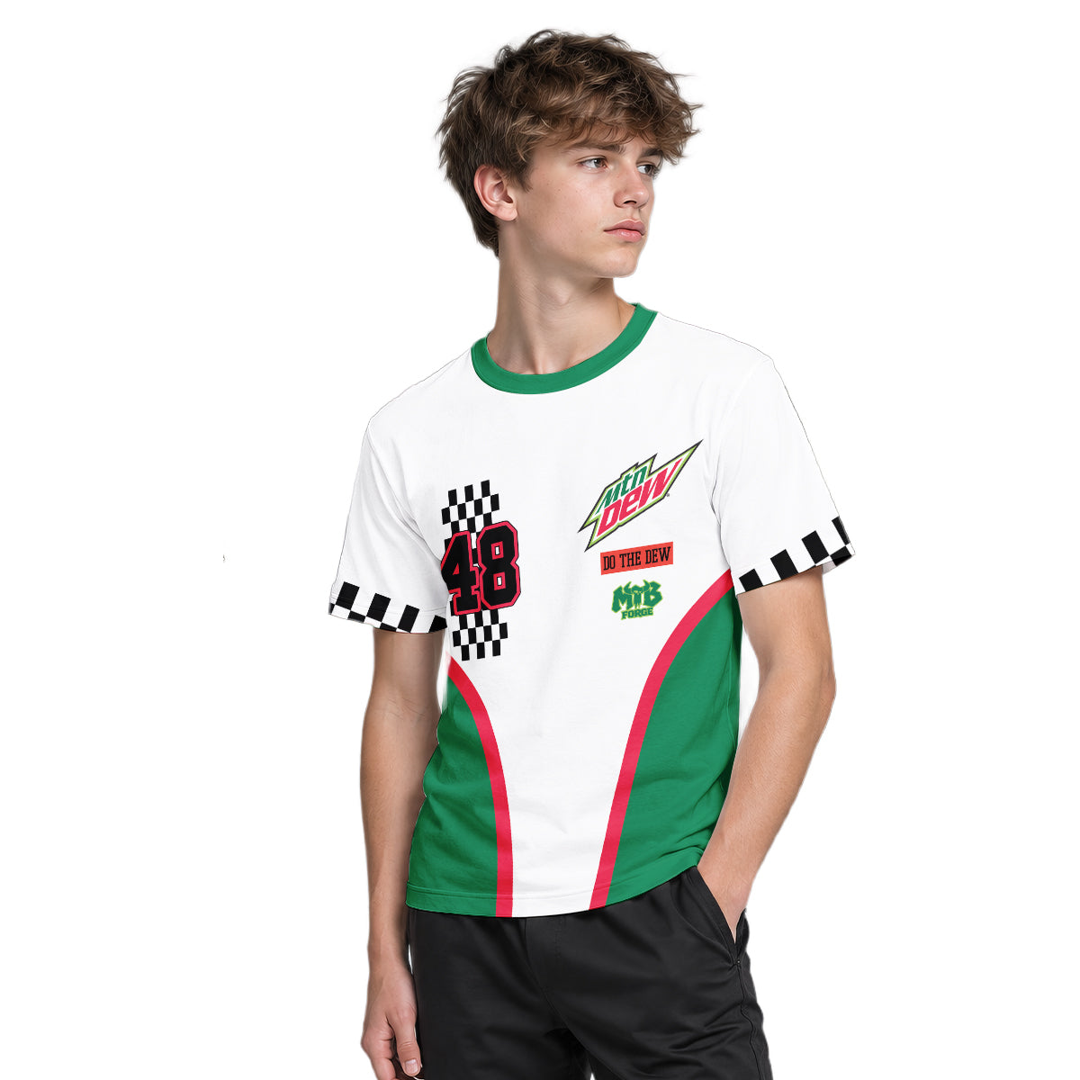 Mountain Dew Racing 48 Youth Short Sleeve Motocross Jersey – Boy Lifestyle View