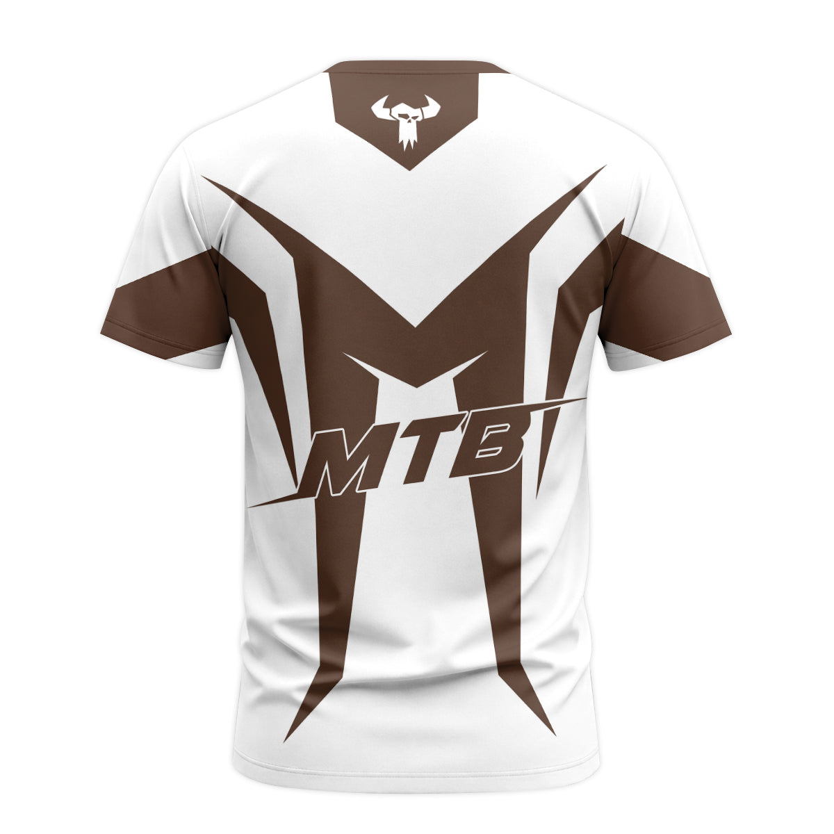 MTB Forge Brown White Racing Short Sleeve Mountain Bike Jersey – Back View Mockup
