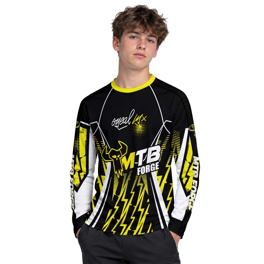 MTB Forge Racing Black Yellow Youth Long Sleeve Motocross Jersey – Boy Lifestyle View