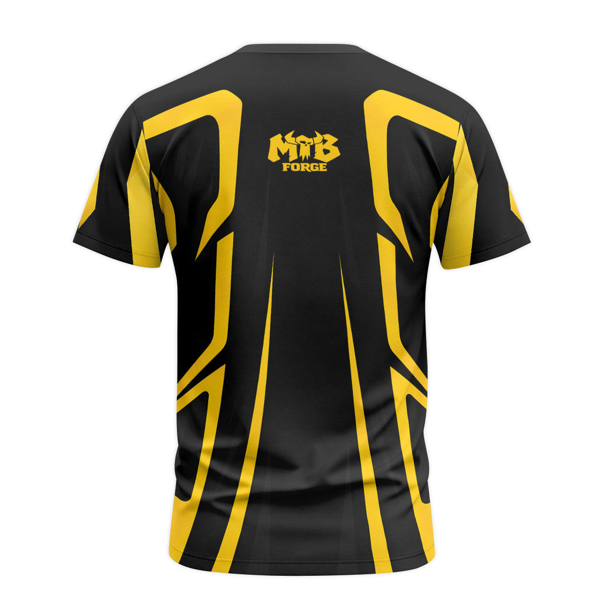 Nukeproof Black Yellow Short Sleeve Mountain Bike Jersey - back view mockup