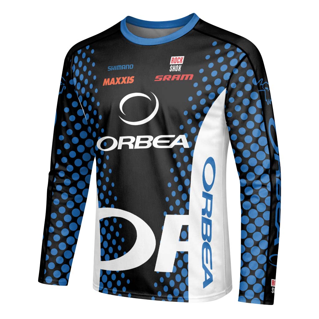 Orbea Factory Pulse Youth Long Sleeve Mountain Bike Jersey – Left Side View Mockup