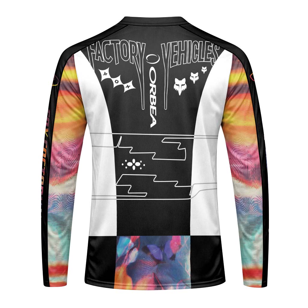 Orbea Fox Factory Prism Long Sleeve Mountain Bike Jersey - back view mockup