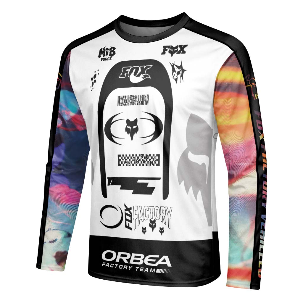 Orbea Fox Factory Prism Long Sleeve Mountain Bike Jersey - left side mockup