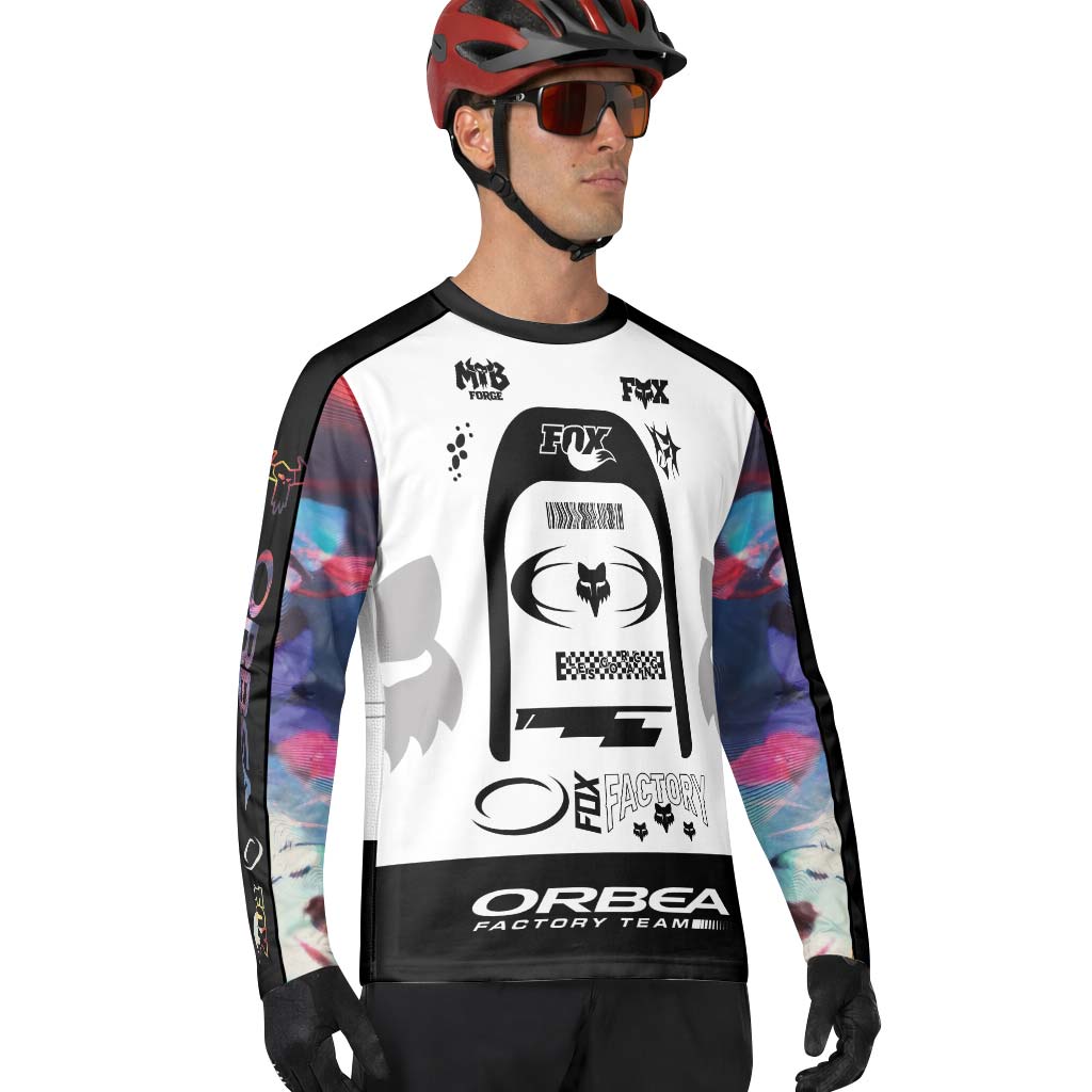 Orbea Fox Factory Prism Long Sleeve Mountain Bike Jersey - lifestyle view