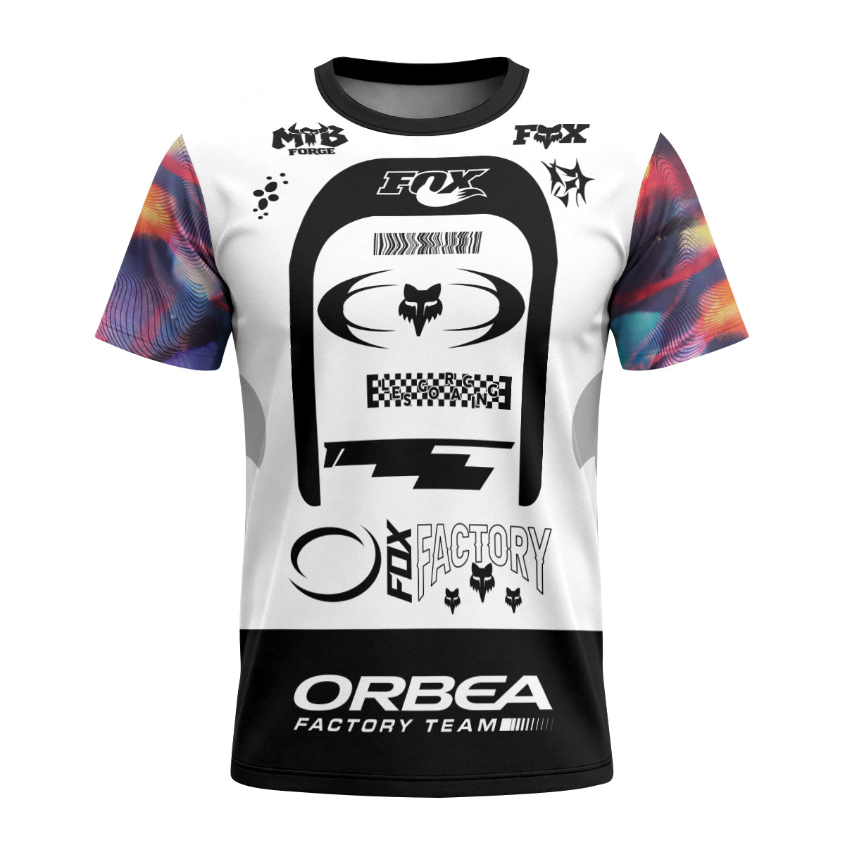 Orbea Fox Factory Prism Short Sleeve Mountain Bike Jersey - front view mockup