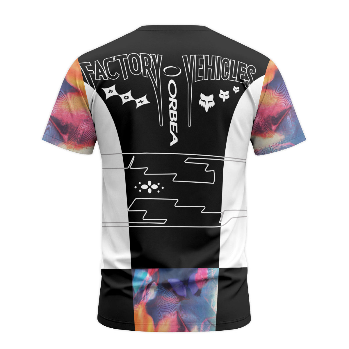Orbea Fox Factory Prism Short Sleeve Mountain Bike Jersey - back view mockup
