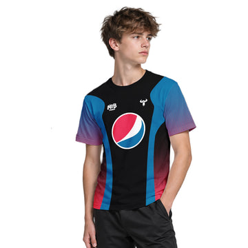Pepsi Black Blue Red Factory Race Youth Short Sleeve Mountain Bike Jersey – Boy Lifestyle View