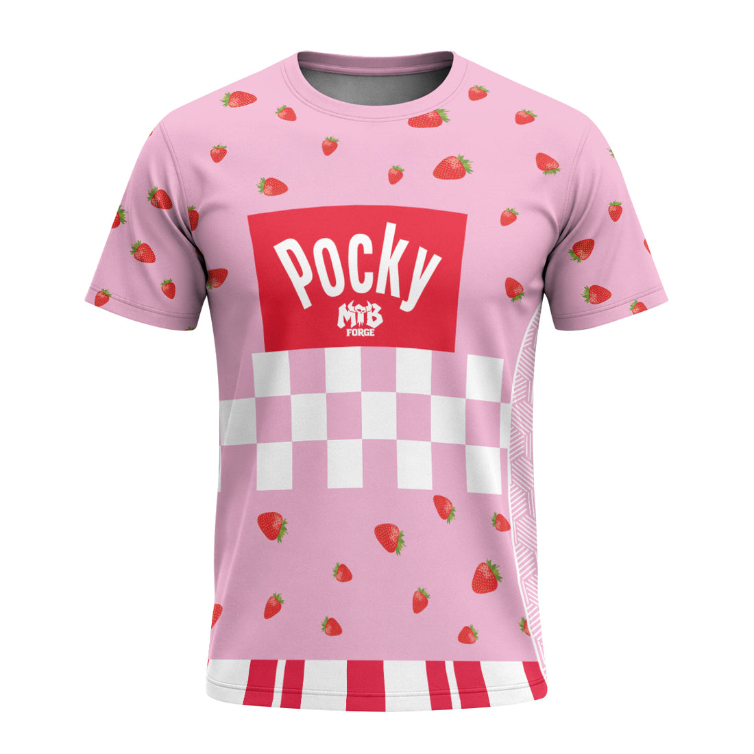 Pink Pocky Candy Race T-Shirt | Pocky Snack Running Shirt | Sports TEE - front and back view