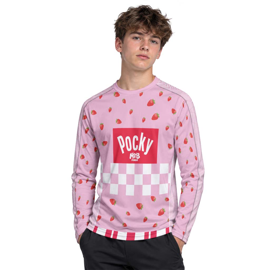 Pink Pocky Candy Youth Long Sleeve Mountain Bike Jersey – Boy Lifestyle View