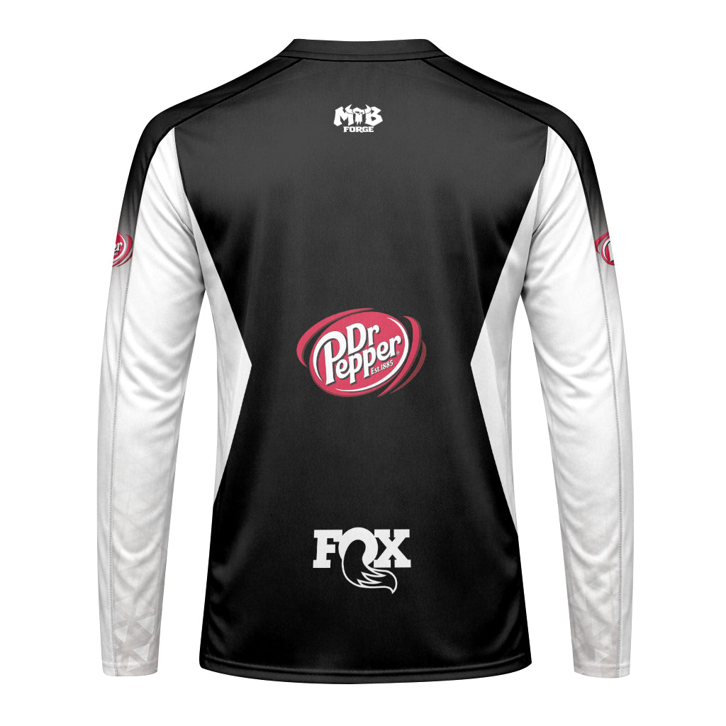 Pro Circuit Dr Pepper Retro Pink Black Youth Long Sleeve Motocross Jersey – Back View Mockup