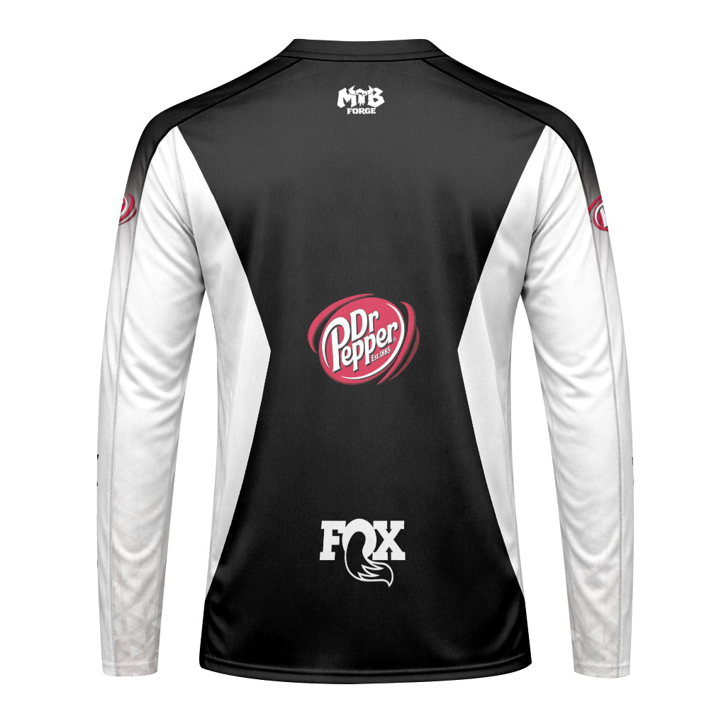 Pro Circuit Fox Dr Pepper Retro Pink Black Long Sleeve Motocross Jersey - front view mockup