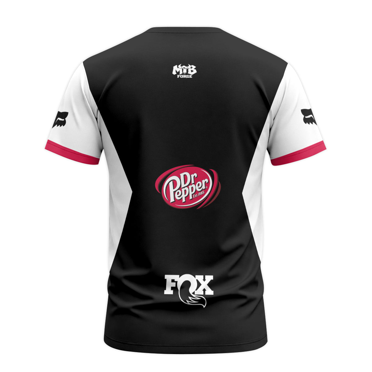 Pro Circuit Fox Dr Pepper Retro Pink Black Short Sleeve Motocross Jersey - back view mockup