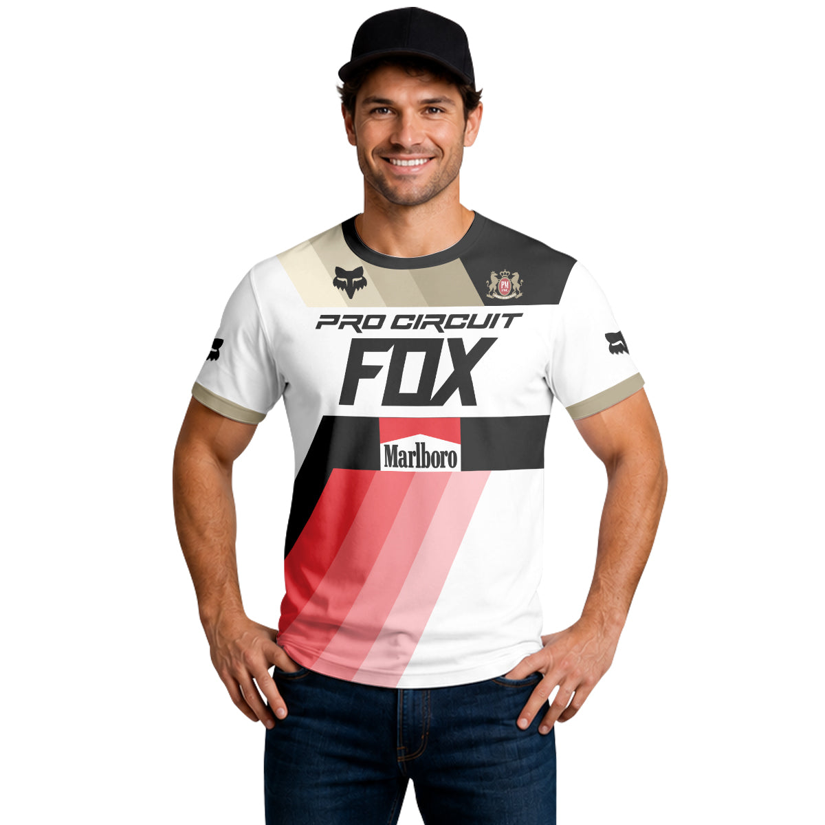 Pro Circuit Fox Marlboro Retro Red Black Factory Short Sleeve Motocross Jersey - lifestyle view