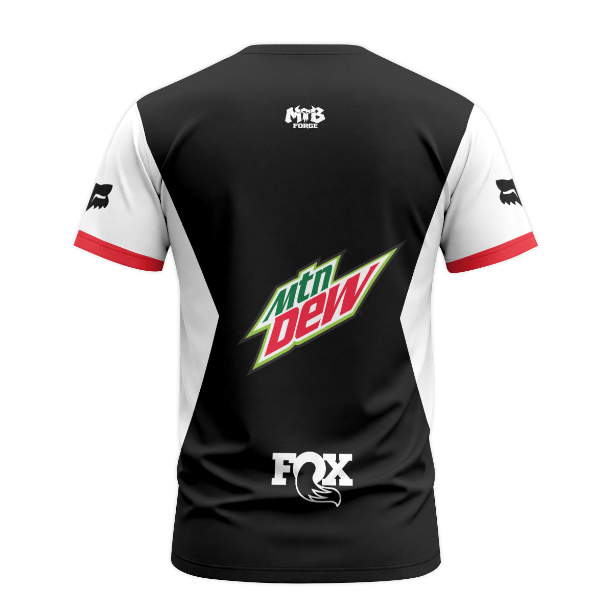 Pro Circuit Fox Mountain Dew Retro Green Red Short Sleeve Motocross Jersey - back view mockup